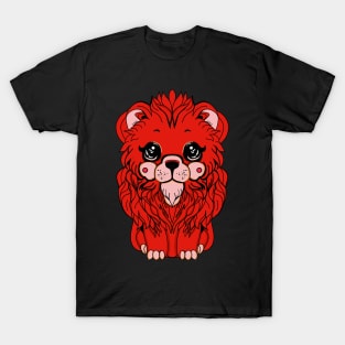 Cute red lion illustration kawaii style T-Shirt